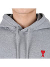 Small Heart Logo Cotton Hoodie Grey - AMI - BALAAN 6