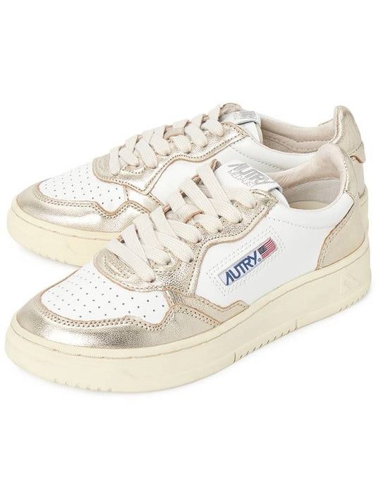 Women's Medalist Bi-Color Low-Top Sneakers Silver - AUTRY - BALAAN 2