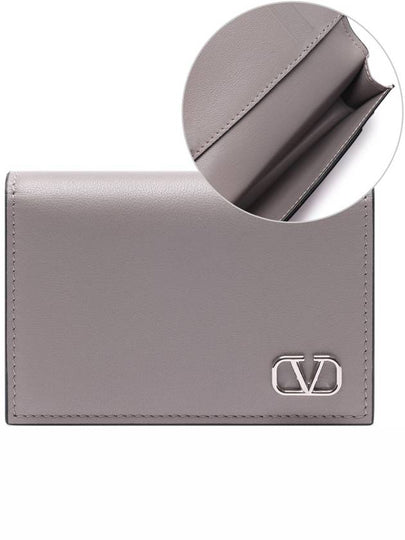 V Logo Card Wallet Grey - VALENTINO - BALAAN 2