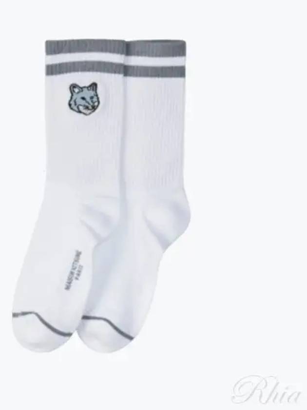 Bold Fox Head Sporty Socks White - MAISON KITSUNE - BALAAN 2