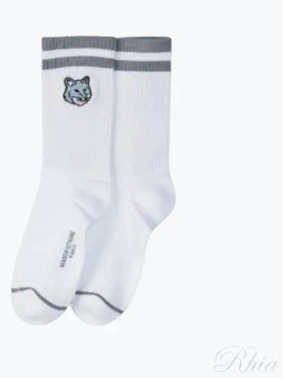 Bold Fox Head Sporty Socks White - MAISON KITSUNE - BALAAN 2