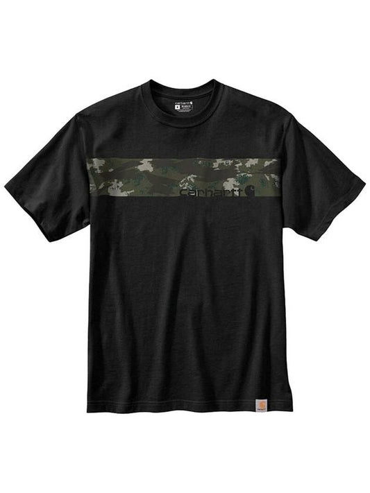 Camo logo graphic short sleeve t shirt black 105205 BLK - CARHARTT - BALAAN 2