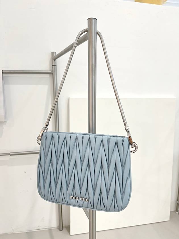 Women's Sassy Matelasse Shoulder Bag Blue - MIU MIU - BALAAN.