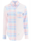 Funmix Check Classic Long Sleeve Shirt Light Pink - THOM BROWNE - BALAAN 1