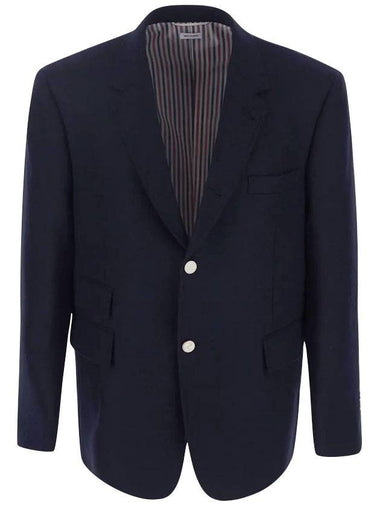 Shetland Wool Single Vent Sport Coat Navy - THOM BROWNE - BALAAN 1