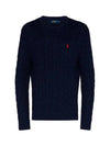 Embroidery Logo Cable Knit Top Navy - POLO RALPH LAUREN - BALAAN 3