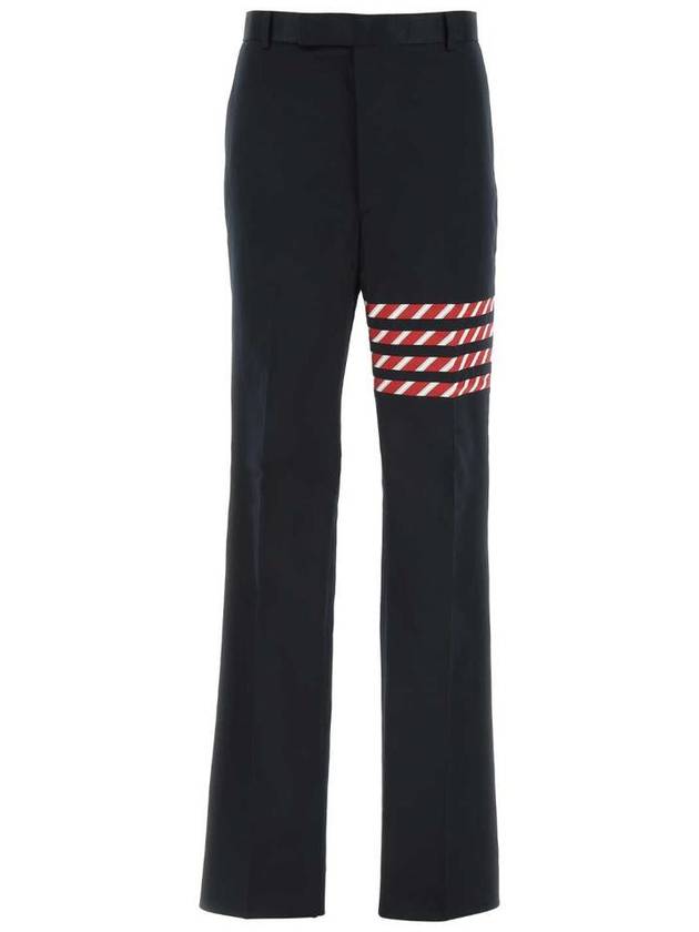 Men's 4 Bar Unconstructed Chino Straight Pants Midnight Blue - THOM BROWNE - BALAAN 2