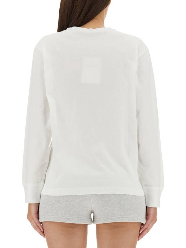 Logo Print Long Sleeve T-Shirt White - ALEXANDER WANG - BALAAN 4