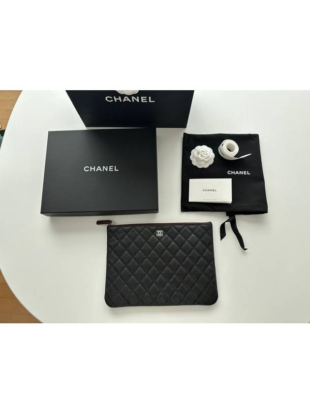 Classic Clutch Pouch Caviar Black New Medium Silver A82545 - CHANEL - BALAAN 2