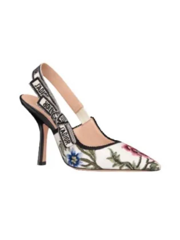 J'adior Petites Fleurs Motif Slingback Heels White - DIOR - BALAAN 2