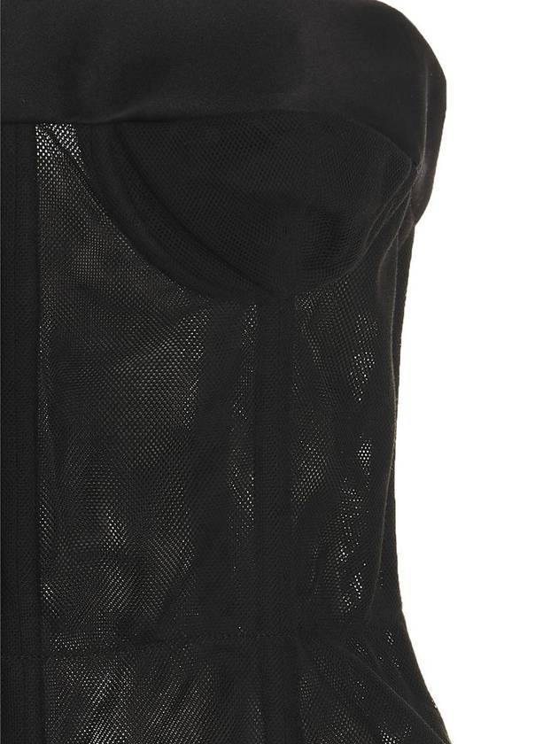 Women's Back Stitch Mesh Corset Black - MAISON MARGIELA - BALAAN 4