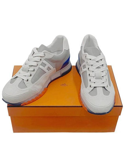 Trail Low Top Sneakers White Grey - HERMES - BALAAN 2