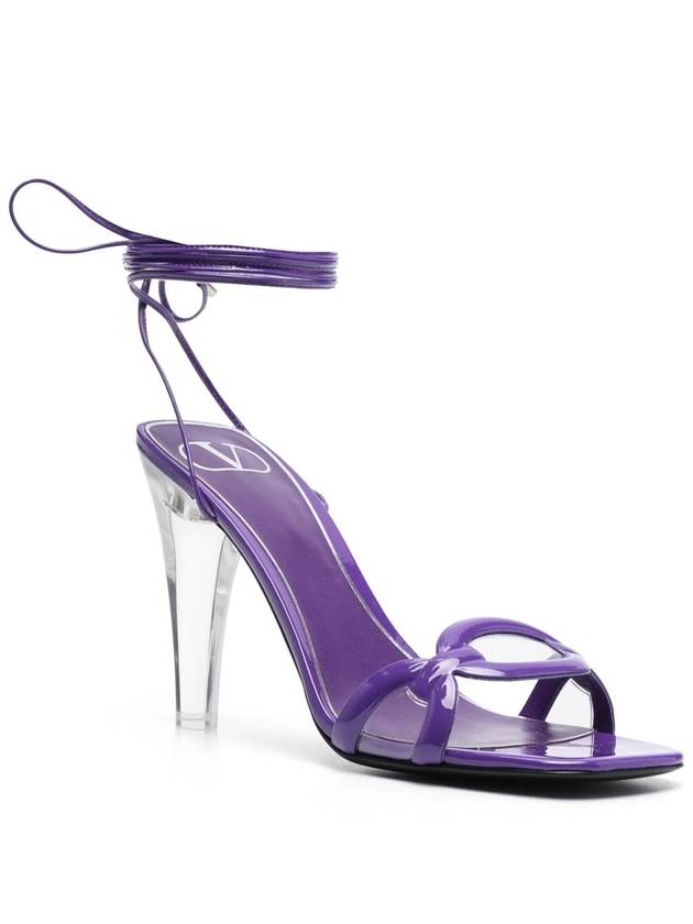 Women's Chain 1967 Lace Up Sandal Heel Purple - VALENTINO - BALAAN 5