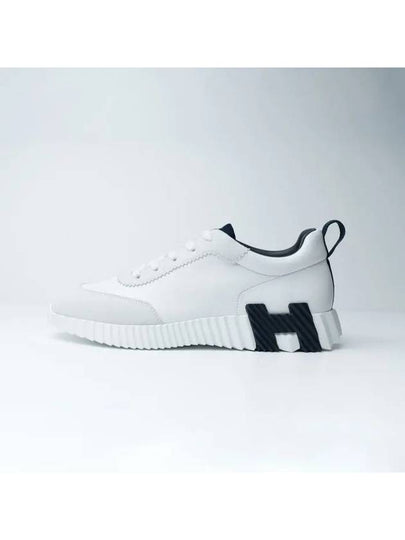 Bouncing Sneakers Calfskin Suede Goatskin Blanc - HERMES - BALAAN 2