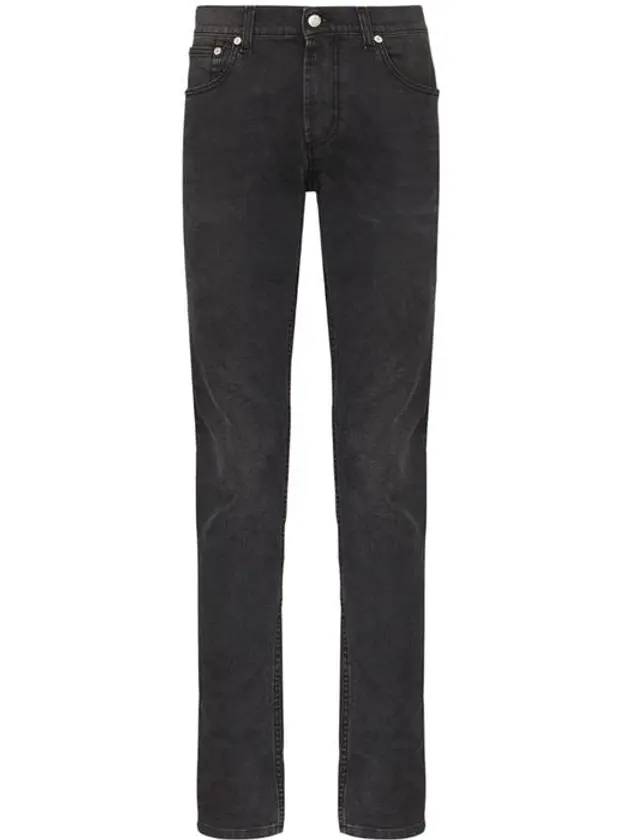 Embroidered Logo Straight Slim Jean Grey - ALEXANDER MCQUEEN - BALAAN 1