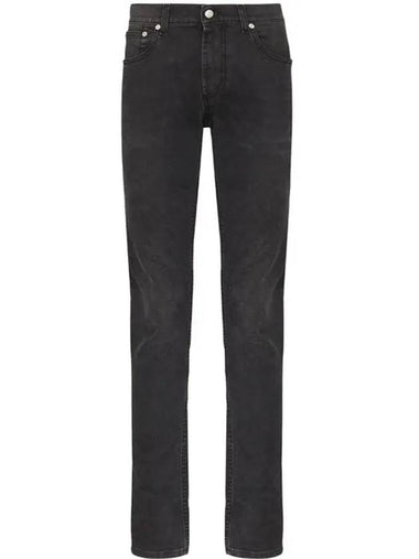 Embroidered Logo Straight Slim Jean Grey - ALEXANDER MCQUEEN - BALAAN 1