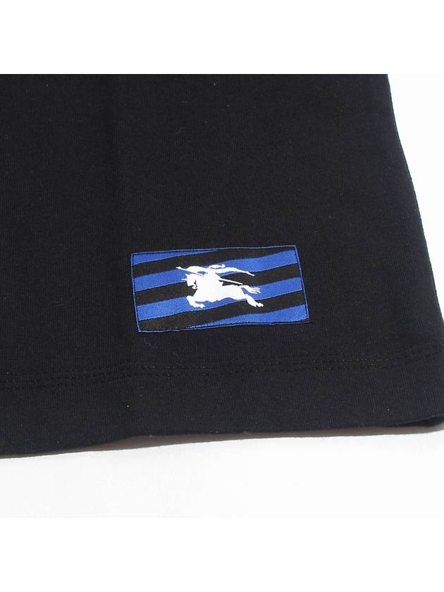 Equestrian Knight Patch Cotton Short Sleeve T-Shirt Black - BURBERRY - BALAAN 4