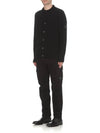 Men's Lens Wappen Lambswool Cardigan Black - CP COMPANY - BALAAN 4