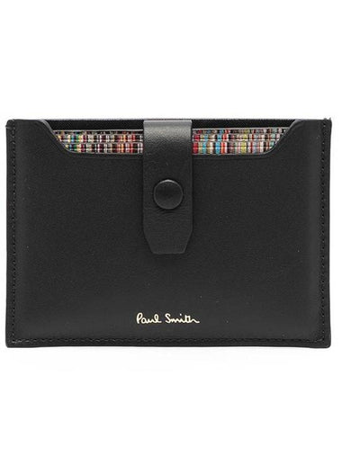 Striped Card Wallet Black - PAUL SMITH - BALAAN 1