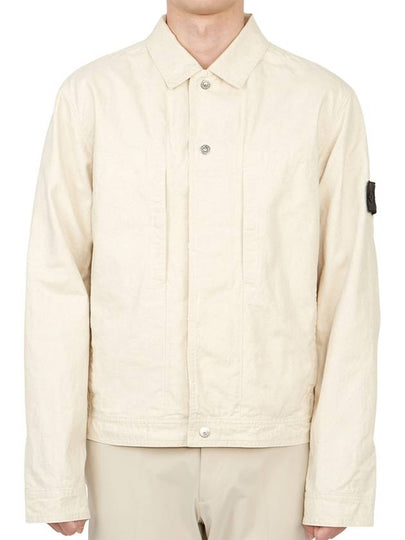 Shadow Project Cotton Hemp Plated TC Trucker Jacket Ivory - STONE ISLAND - BALAAN 2