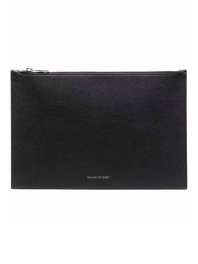 Signature Logo Clutch Bag Black - ALEXANDER MCQUEEN - BALAAN.