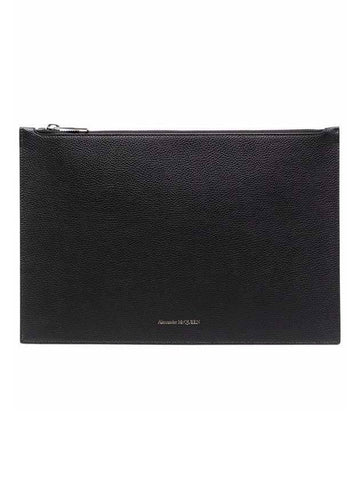 Signature Logo Clutch Bag Black - ALEXANDER MCQUEEN - BALAAN.