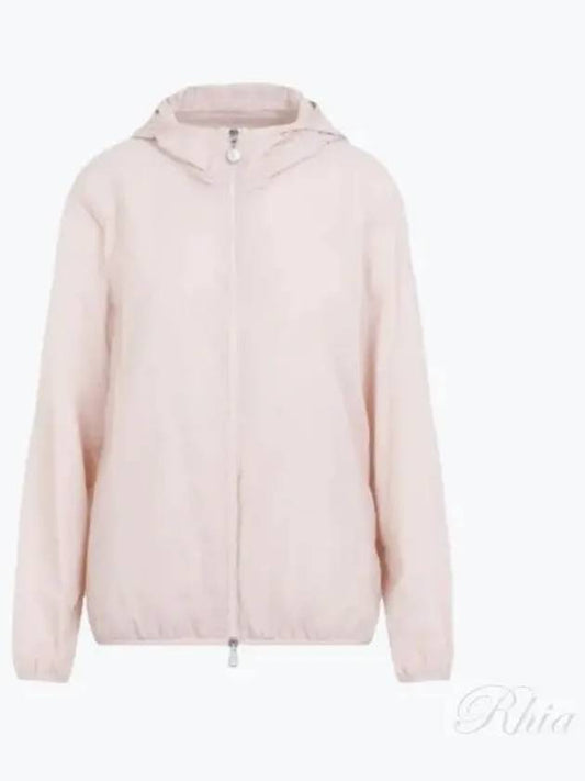 Fegeo Logo Patch Zip Up Hoodie Light Pink - MONCLER - BALAAN 2