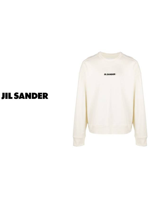 Logo Print Oversized Sweatshirt White - JIL SANDER - BALAAN 3