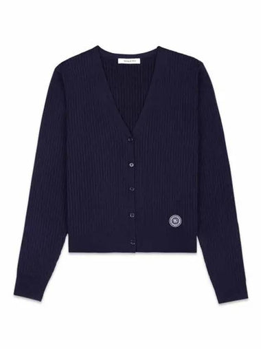 SRHWC Ribbed Cardigan Navy CAAW232NA rib - SPORTY & RICH - BALAAN 1