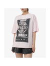 Women's Slogan Print Short Sleeve T-Shirt Light Pink - MARNI - BALAAN 1