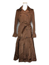 Brown silk blend one piece trench coat 55 66 - MAX MARA - BALAAN 1