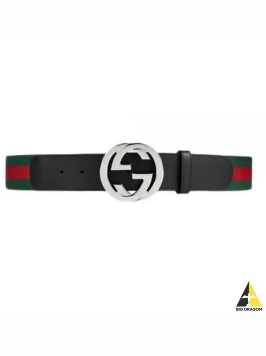 Interlocking G Buckle Web Belt Green - GUCCI - BALAAN 2