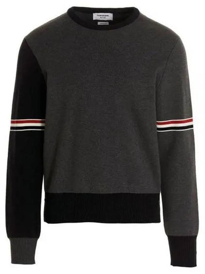 RWB Striped Crew Neck Knit Top Grey - THOM BROWNE - BALAAN 2