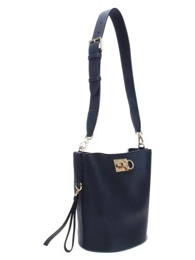 Gold Studio Bucket Bag Black - SALVATORE FERRAGAMO - BALAAN 3