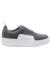 Wool Flannel Basketball Low Top Sneakers Medium Grey - THOM BROWNE - BALAAN 1