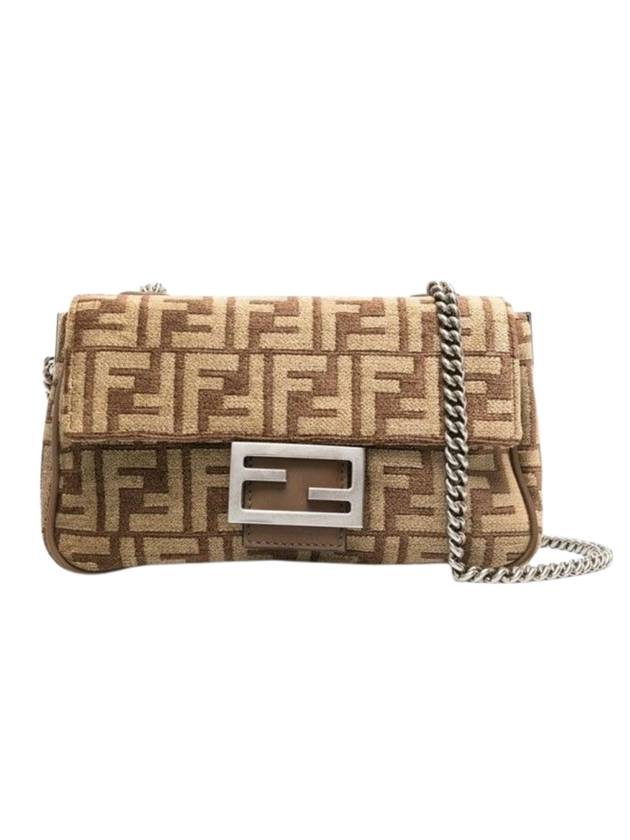 Baguette Chain Medium Shoulder Bag Brown - FENDI - BALAAN 1