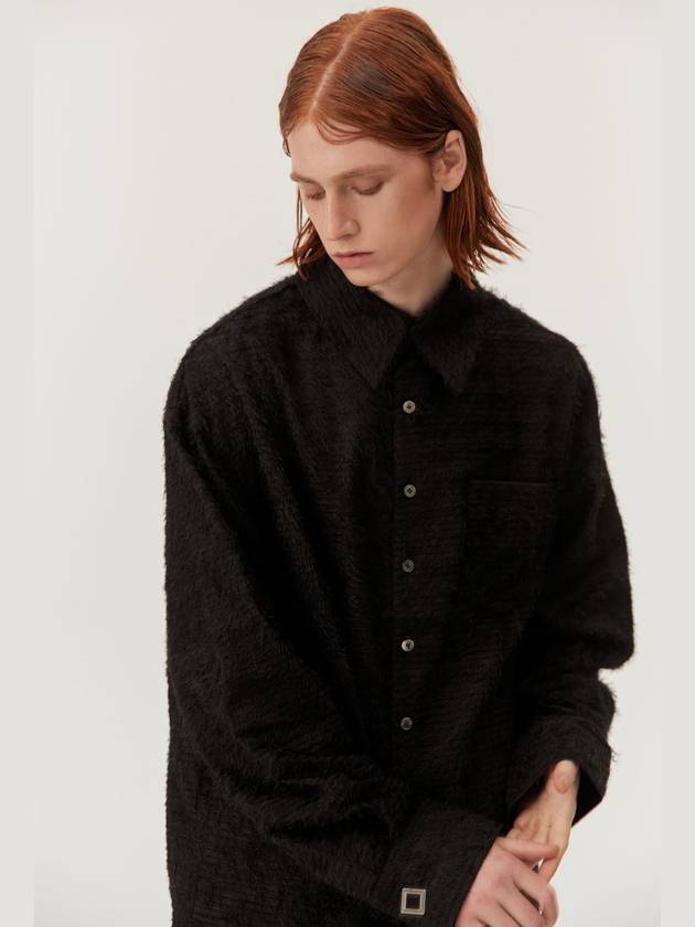 Hairy Texture Long Sleeve Shirt Black - MONTSENU - BALAAN 2