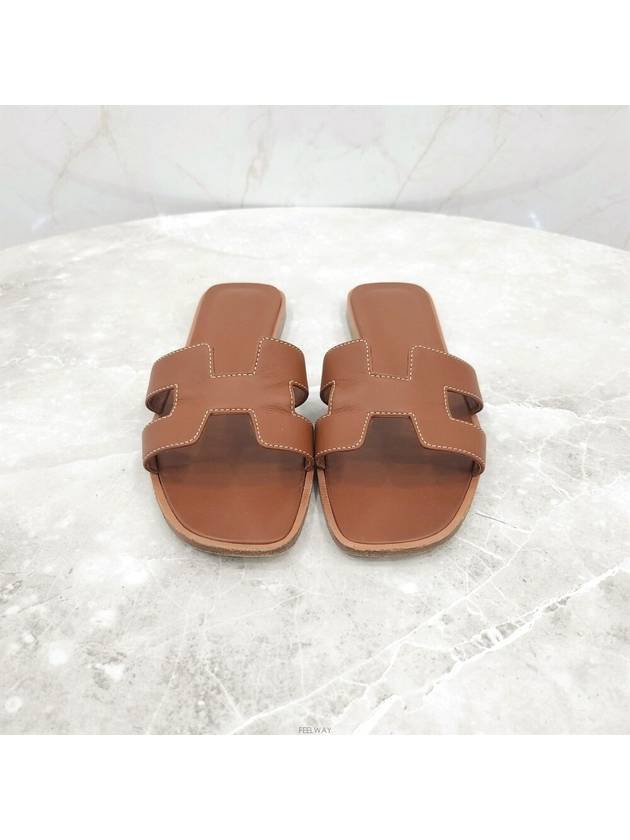 Lux You 35 5 Gold Oran Sandal Slippers - HERMES - BALAAN 2