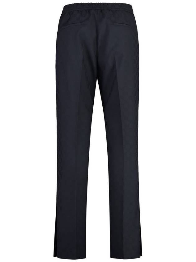 Web Polyester GG Jacquard Straight Pants Blue - GUCCI - BALAAN 3