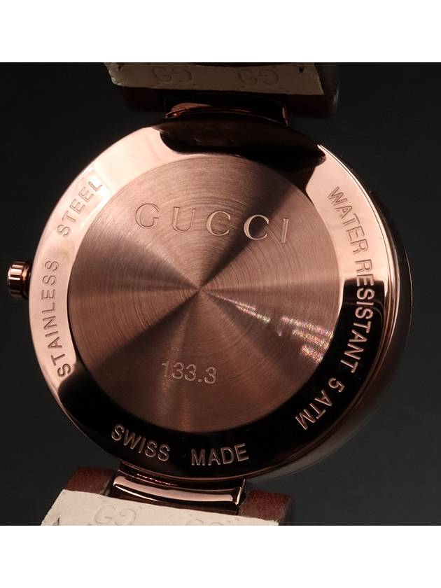 37MM Steel Quartz Interlocking G Unisex Leather Band Watch YA133309 - GUCCI - BALAAN 7