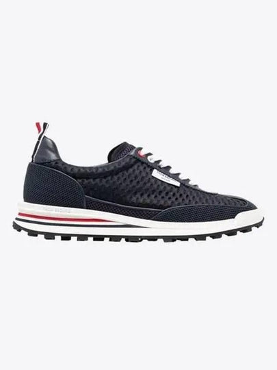 Heavy Athletic Mesh Tech Runner Low Top Sneakers Navy - THOM BROWNE - BALAAN 2