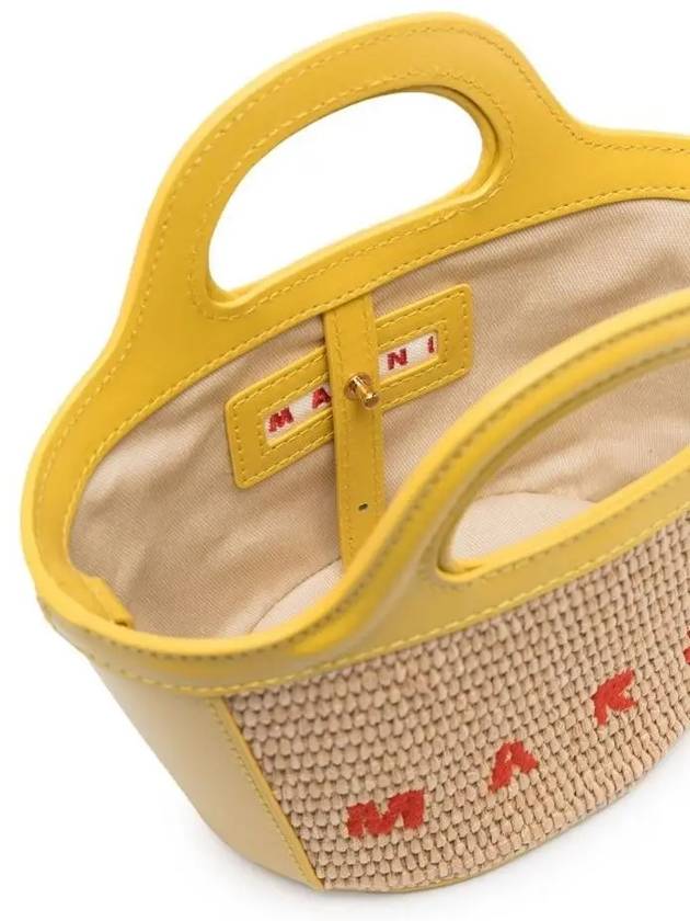 Rattan Micro Tropicalia Cross Bag Beige Yellow - MARNI - BALAAN 5