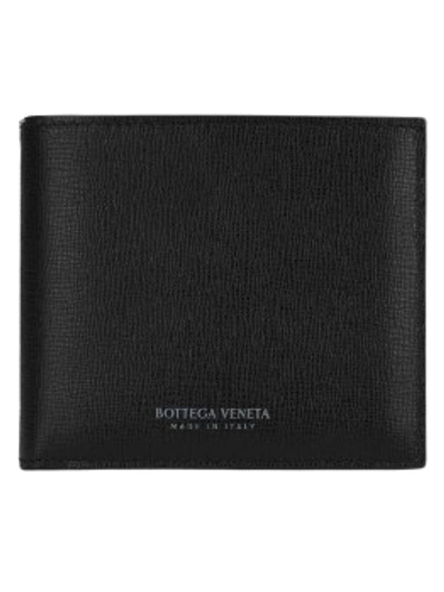 Logo Leather Half Wallet Black - BOTTEGA VENETA - BALAAN 2