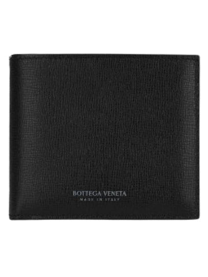 Logo Leather Half Wallet Black - BOTTEGA VENETA - BALAAN 2