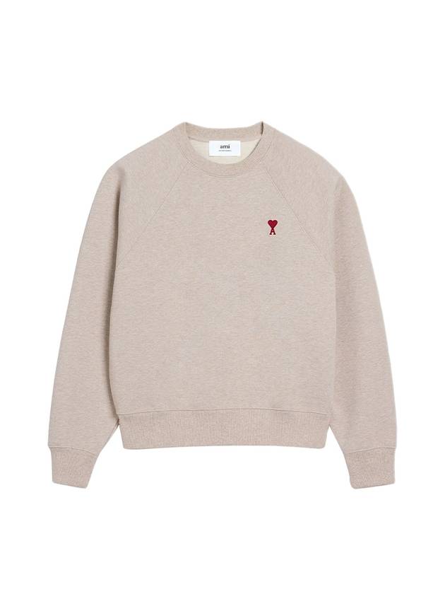 Small Heart Logo Sweatshirt Beige - AMI - BALAAN 2