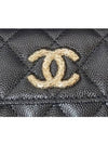 CC logo flap caviar card wallet black - CHANEL - BALAAN 4