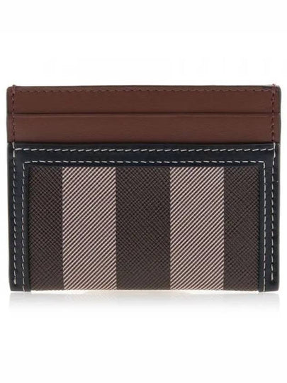 Check Two-Tone Leather Card Wallet Dark Birch Brown - BURBERRY - BALAAN 2