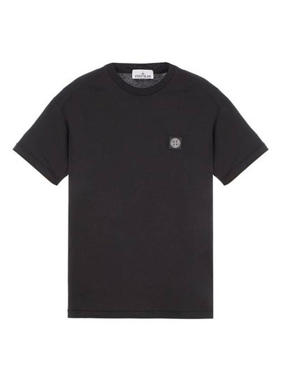 Logo Patch Short Sleeve T-Shirt Black - STONE ISLAND - BALAAN 2