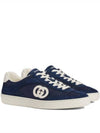 Interlocking G Suede Low-Top Sneakers Blue - GUCCI - BALAAN 2