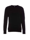 Chenille Cotton Plain Jumper Knit Top Black - CP COMPANY - BALAAN 2